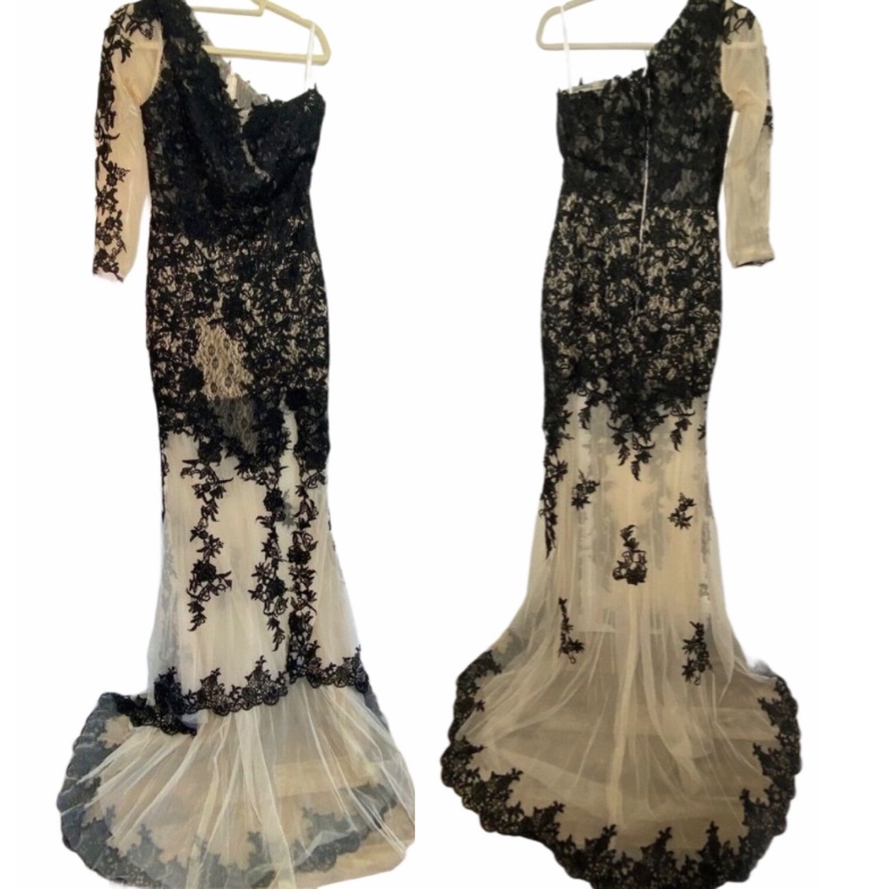 Bridess Appliques One Shoulder Tulle Dress Sz 10